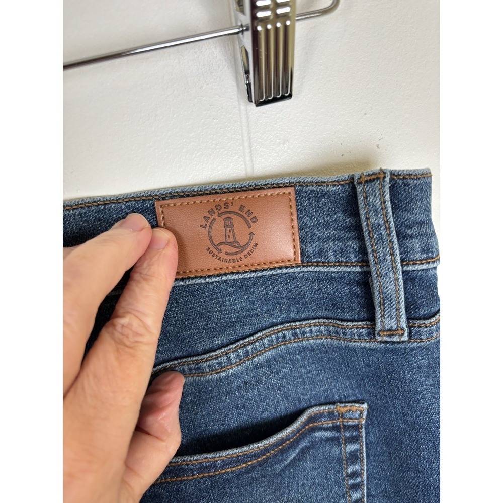 Lands' End Womens 18 High Rise Ankle Jeans Blue‎ Cotton Dark Wash  - NEW - Picture 4 of 9